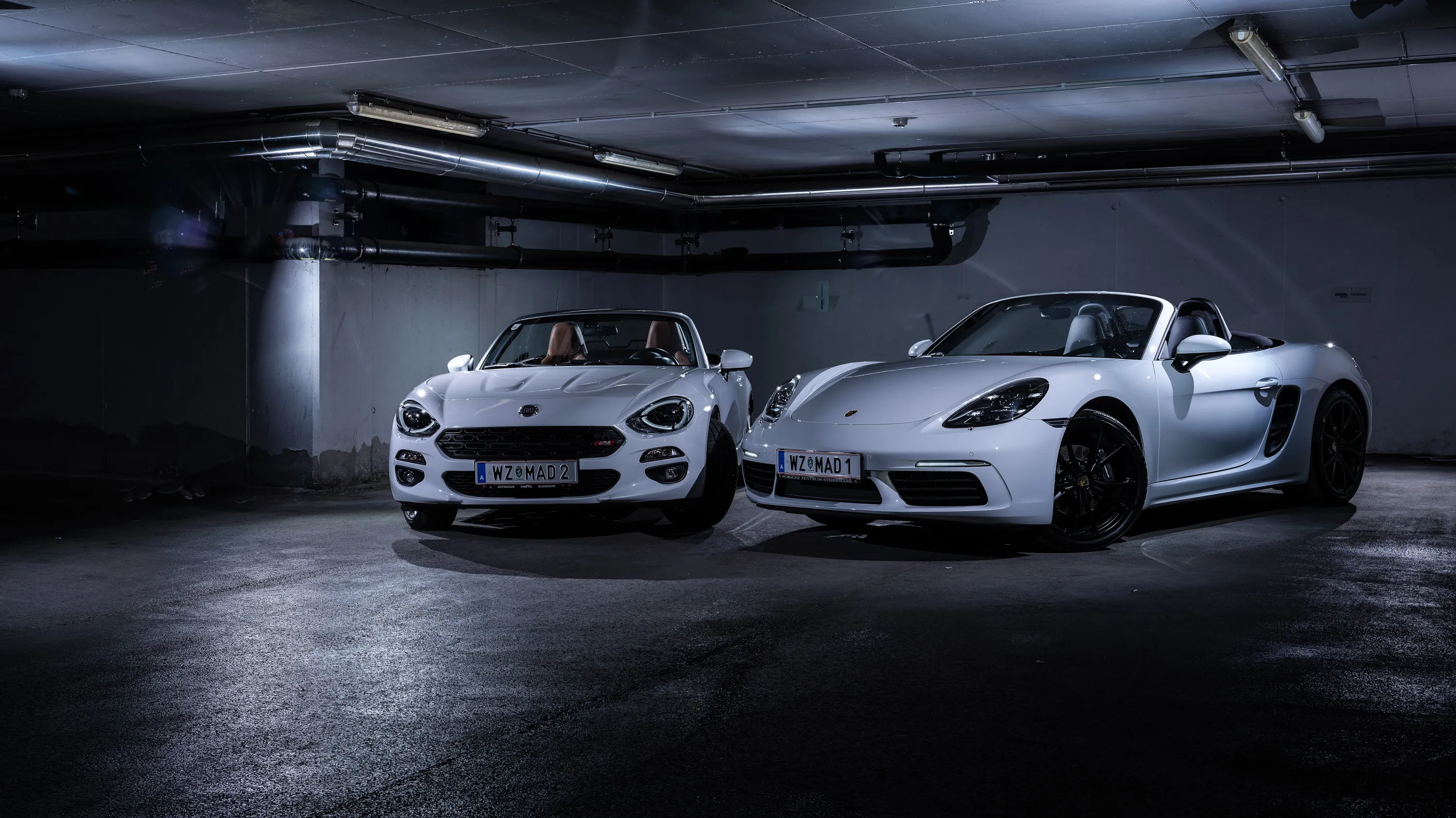 Fiat 124 Spider & Porsche 718 Boxster